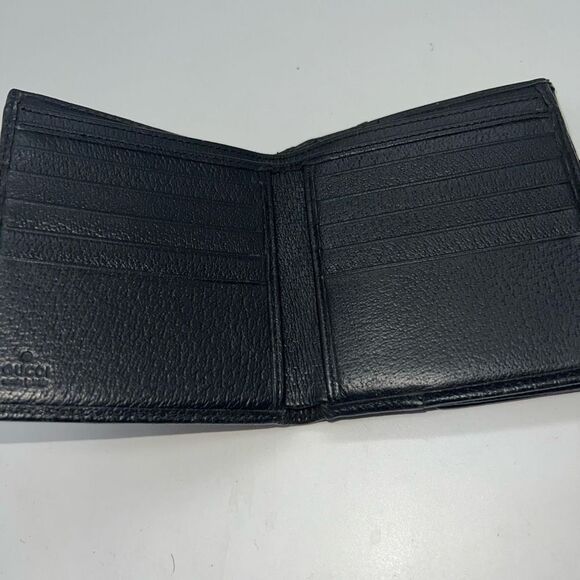 GUCCI VINTAGE GUCCISSIMA GOLD BUCKLE LEATHER GG CANVAS WALLET BIFOLD PURSE ITALY - Picture 5 of 16